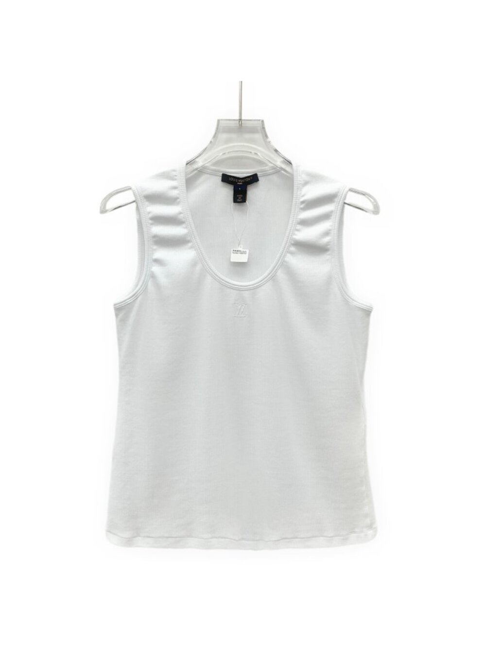 Louis Vuitton 2026 White Logo Embroidered Crew Neck Sleeveless Vest